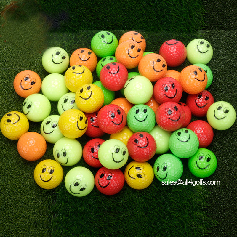 Newest Transparent Colorful Smile Golf Ball Manufacturer