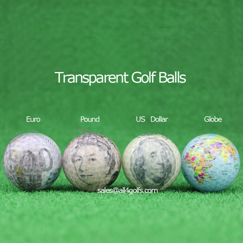 Transparent Globe US Dollar Euro Pound Golf Gift Ball Workma