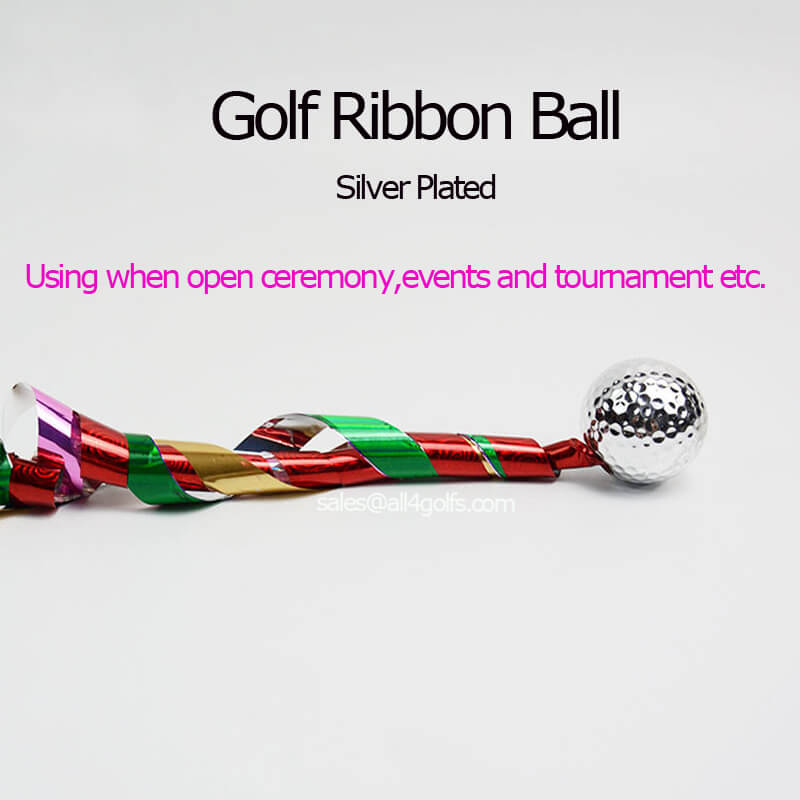 Silver Golf Ribbon Ball